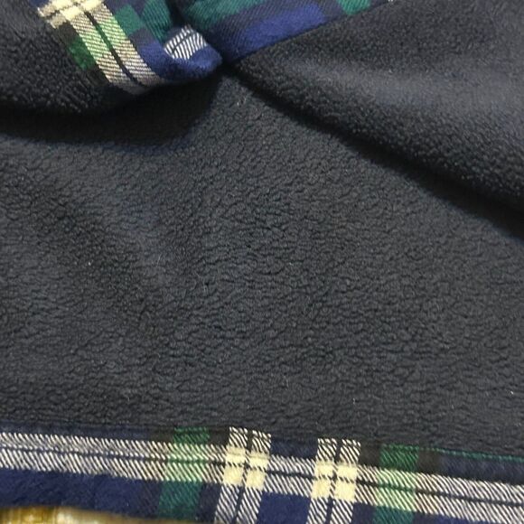 L.L. Bean Shacket Jacket Mens S Blue Green Plaid Pockets Fleece Lined Work Camp - Picture 8 of 12